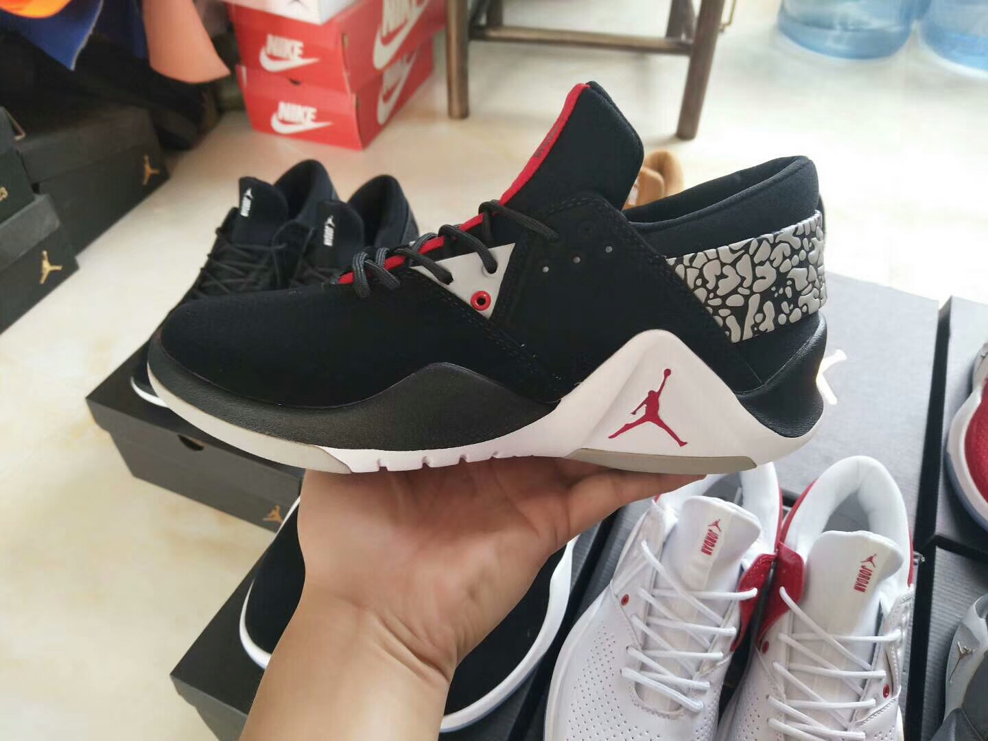 Air Jordan Fligth Fresh Black Grey Red Shoes